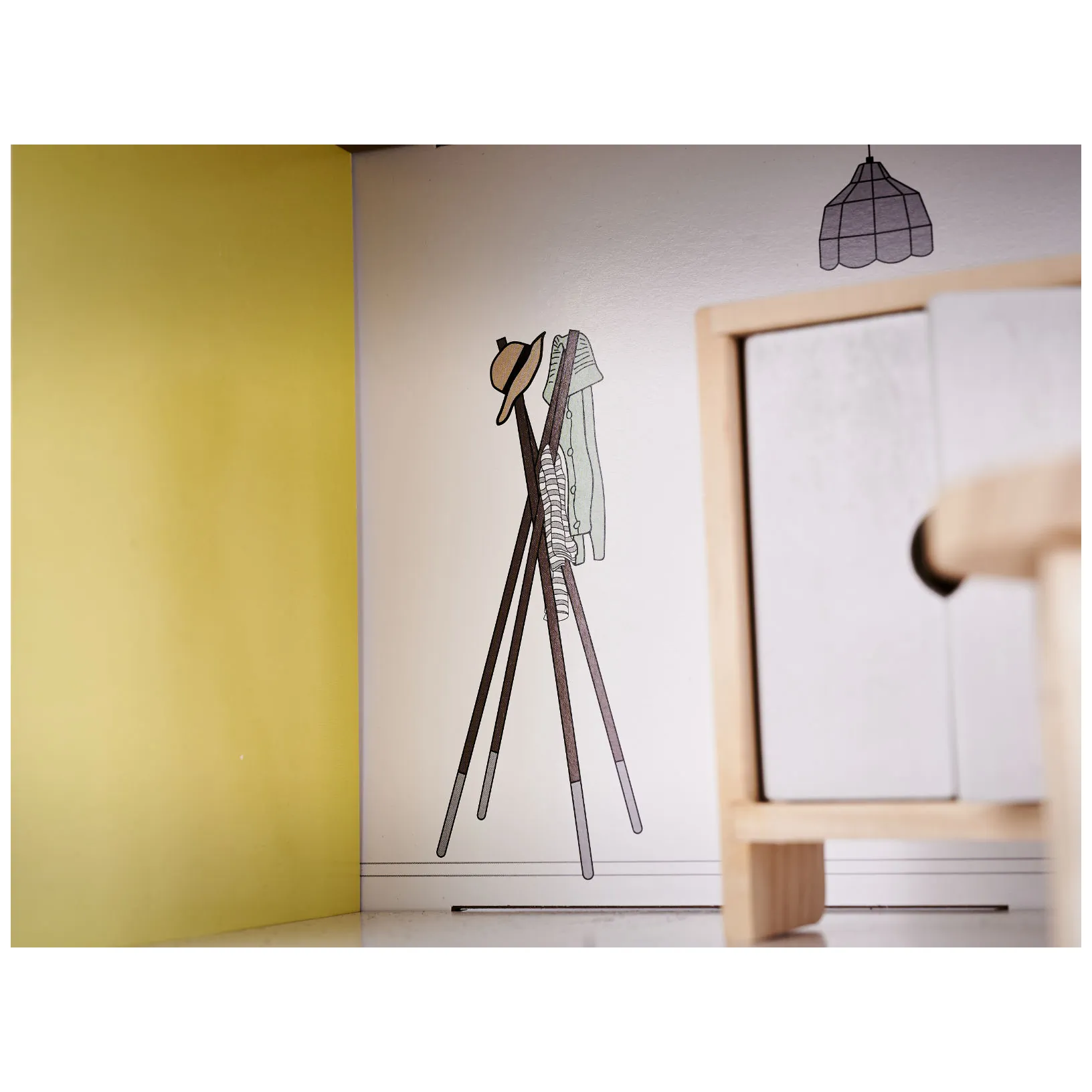 Domek dla lalek drewniany mebelki 70cm szary - obrazek 15