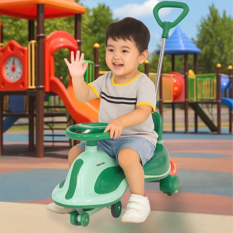 Jeździk grawitacyjny LED Swing FIX S2 skuter z rączką zielony max 100kg - obrazek 11