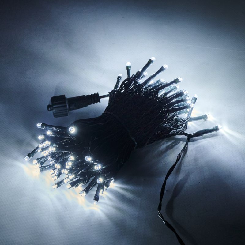 Lampki LED łańcuch świetlny świąteczne choinkowe 10m 100LED zimny biały 8 trybów świecenia - obrazek 5