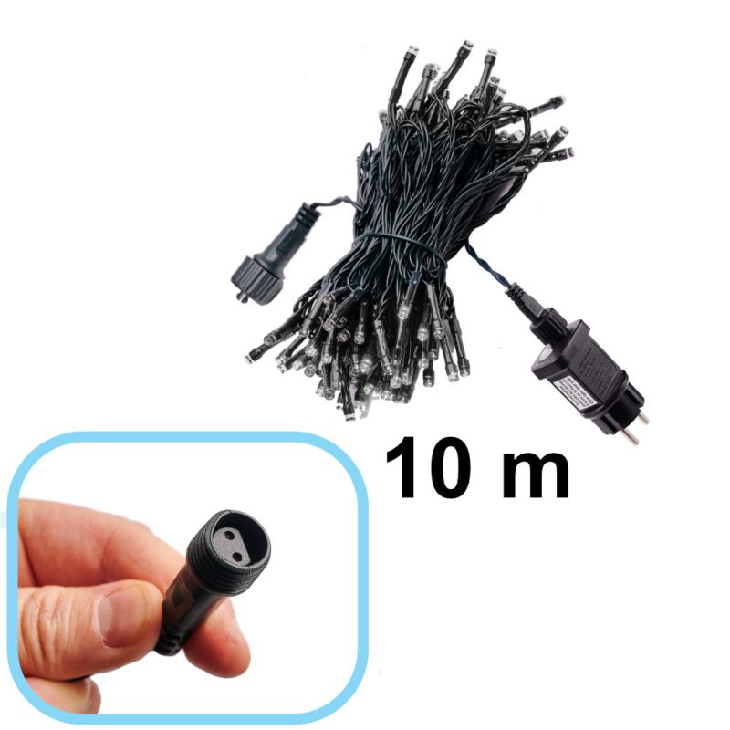 Lampki LED łańcuch świetlny świąteczne choinkowe 10m 100LED zimny biały 8 trybów świecenia - obrazek 6