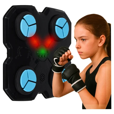 Tarcza bokserska treningowa na ścianę trenażer muzyka LED USB rękawice