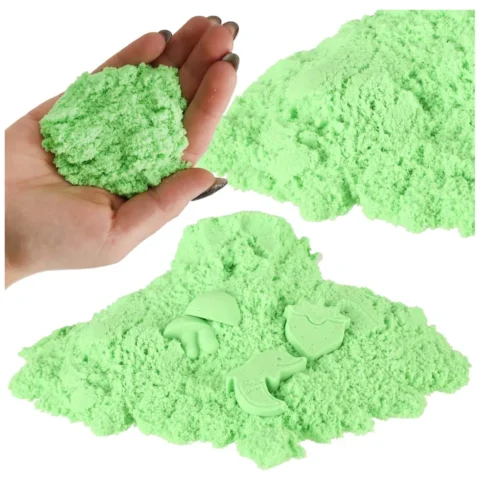 Piasek sensoryczny dla dzieci 1kg w woreczku zielony