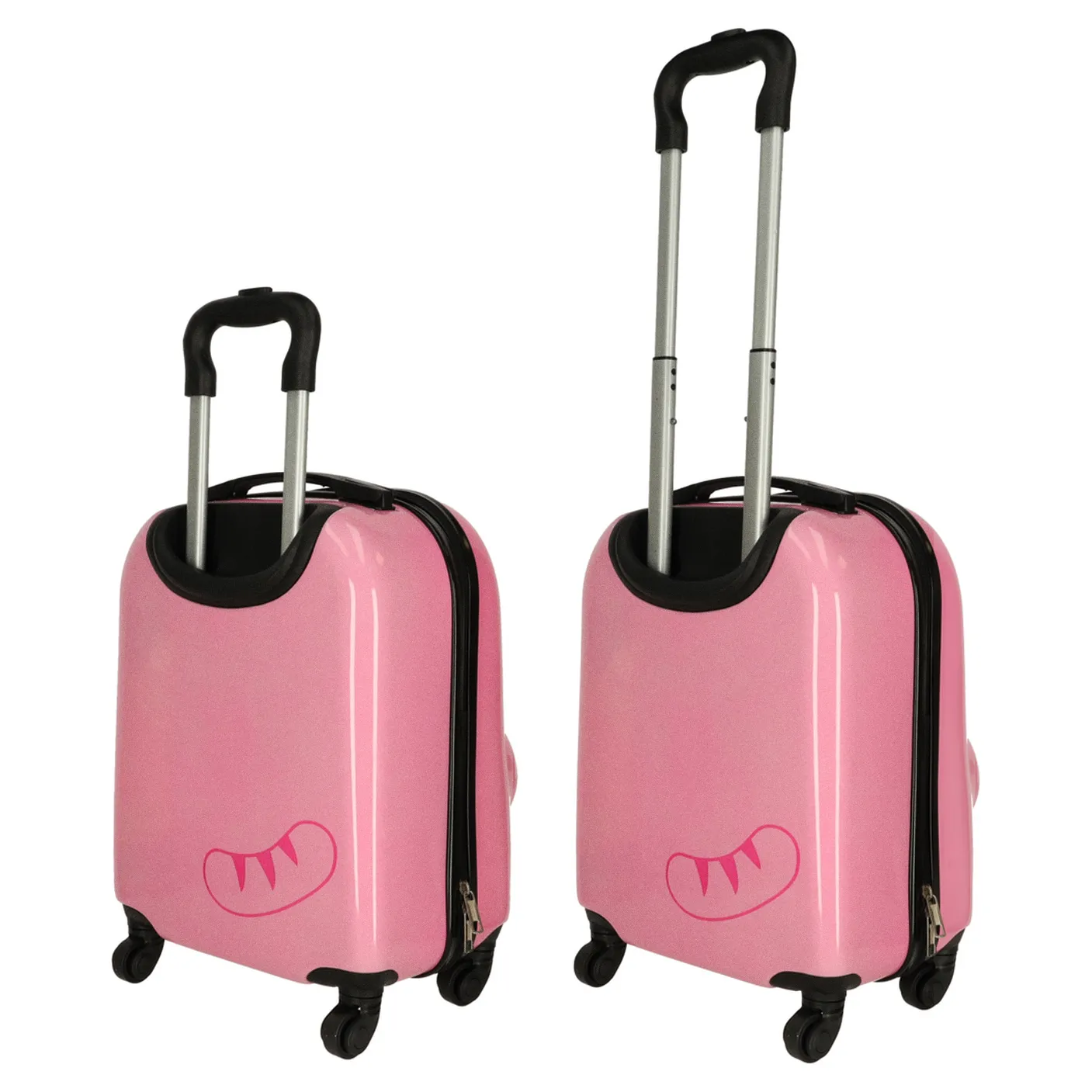 Walizka podróżna dla dzieci bagaż podręczny na kółkach kot różowa