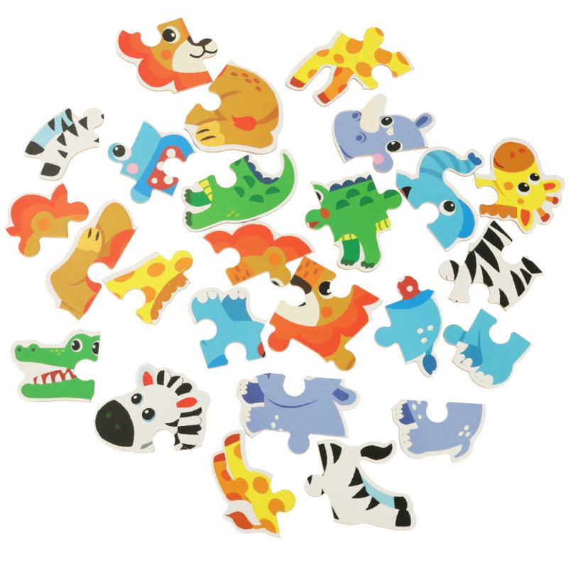 Puzzle dla dzieci układanka w puszce zwierzątka safari 25 puzzli 6 obrazków