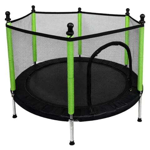 Trampolina do domu ogrodu dla dzieci siatka piłki 140cm 55inch zielona