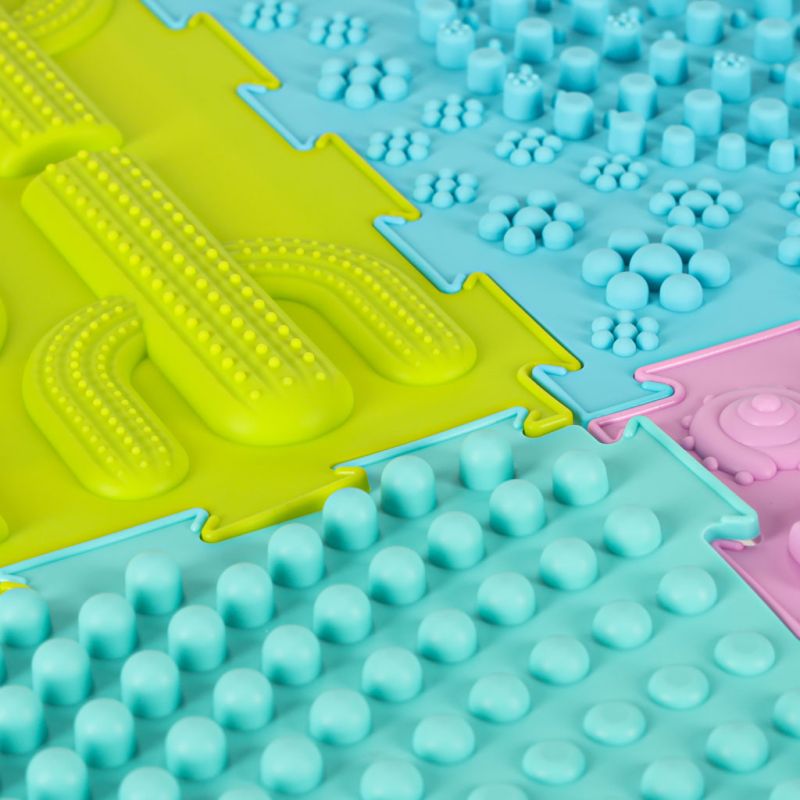 Mata sensoryczna puzzle montessori do masażu stóp 8 elementów pastelowe - obrazek 13