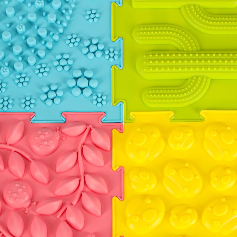 Mata sensoryczna puzzle montessori do masażu stóp 8 elementów pastelowe - obrazek 14