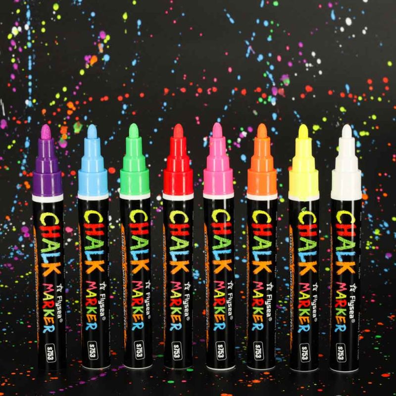 Markery kredowe pisaki do szyb tablic potykaczy cenówek zmywalne 8szt - obrazek 11