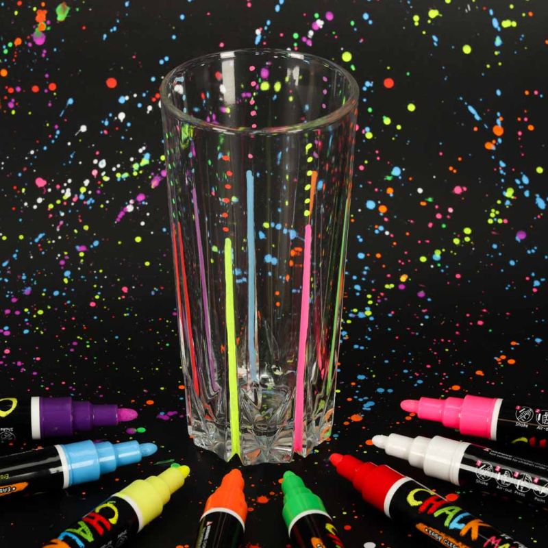 Markery kredowe pisaki do szyb tablic potykaczy cenówek zmywalne 8szt - obrazek 13