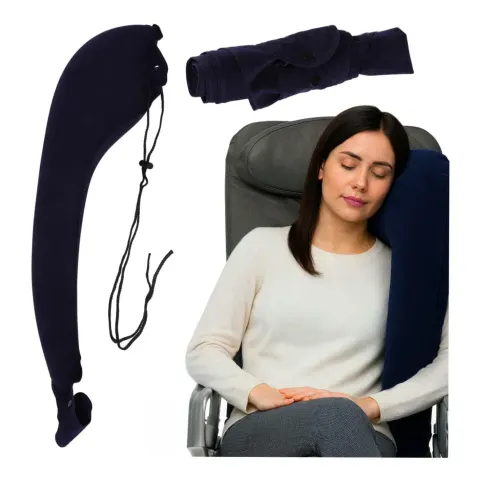 Poduszka podróżna nadmuchiwana boczna na ramię z zaczepem