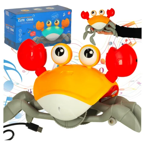 Krab uciekający pełzający czujnik interaktywna akumulator USB czerwony