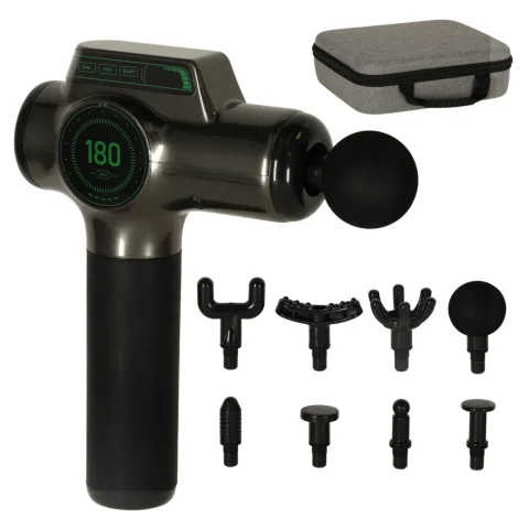 Pistolet do masażu masażer do pleców ciała wyświetlacz LED 8w1