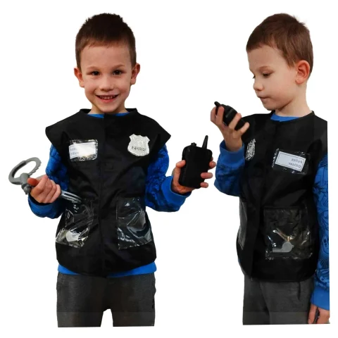 Kostium strój karnawałowy przebranie policjant kajdanki gwizdek zestaw 3-8 lat