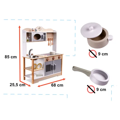 Kuchnia dla dzieci drewniana MDF LULILO KUKETO akcesoria 85cm