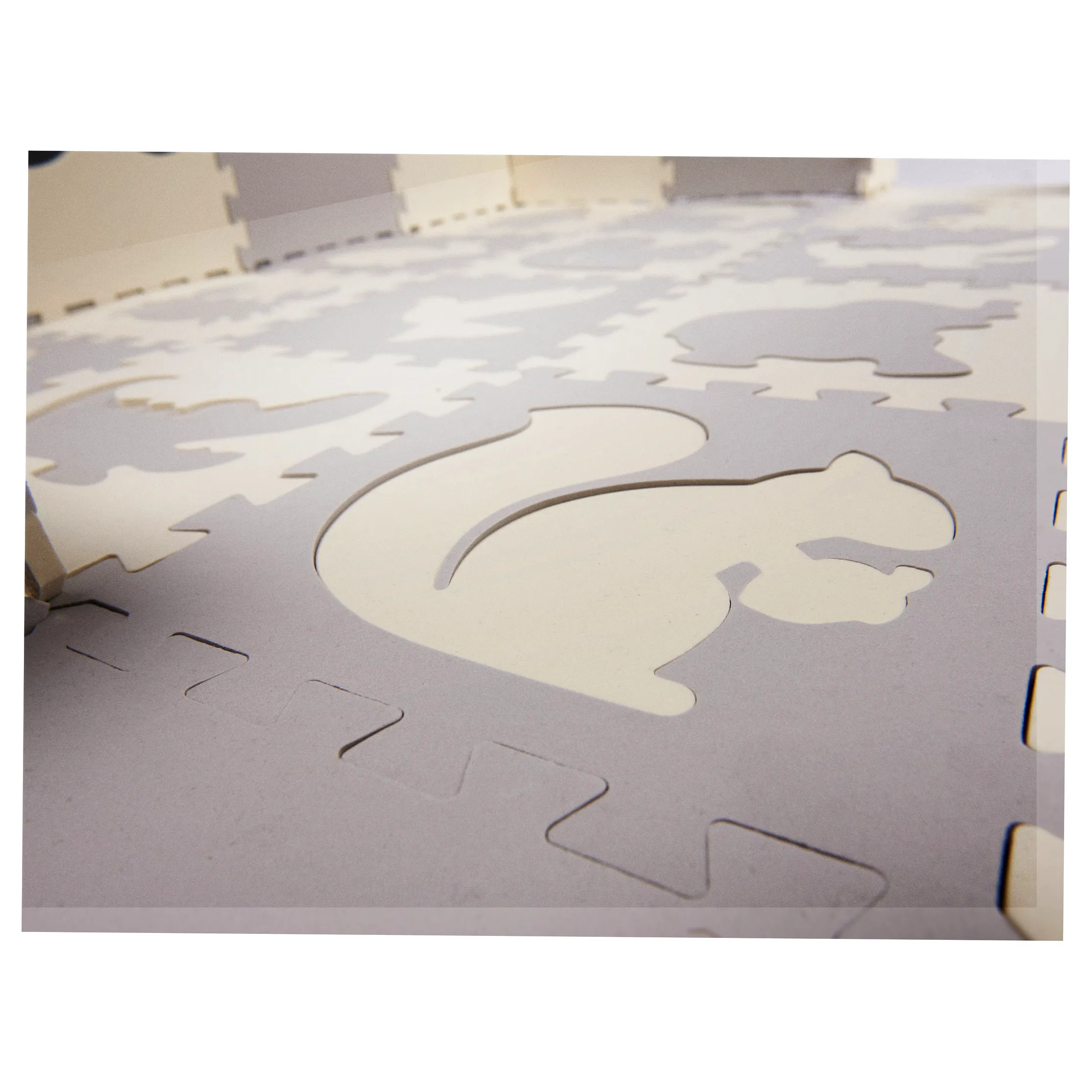 Mata edukacyjna piankowa puzzle szara ecru 36 elementów 150x150cm - obrazek 8