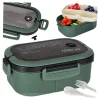 Lunch box śniadaniówka pudełko śniadaniowe z przegródkami dzielone 1200ml zielone