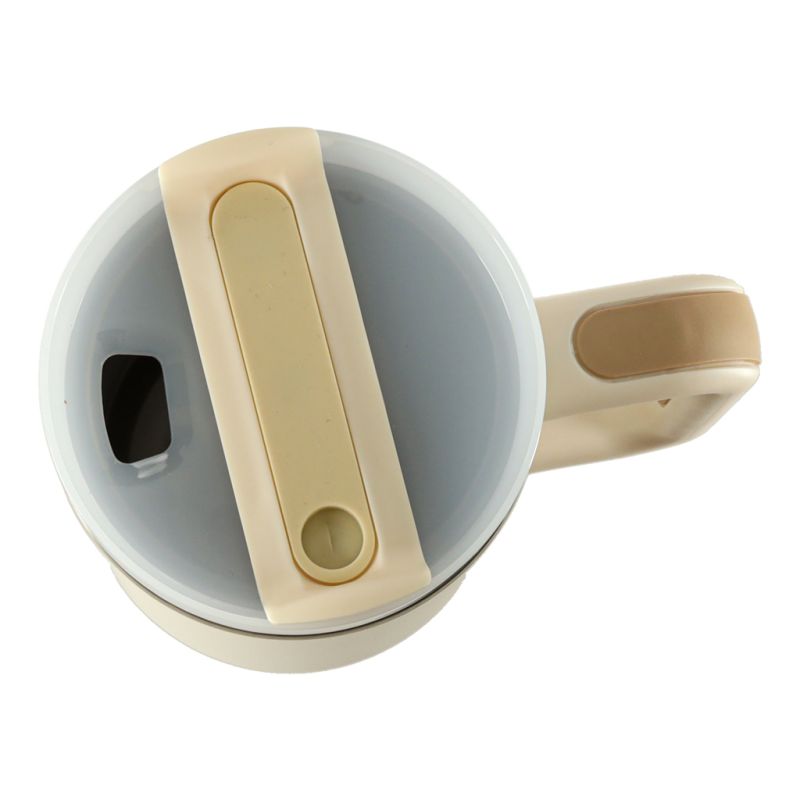 Kubek termiczny ze słomką i uchwytem termos 1200ml kremowy - obrazek 7