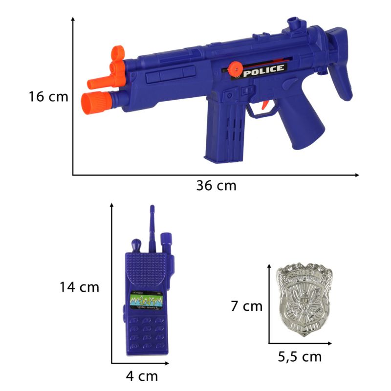 Zestaw policyjny małego policjanta pistolet karabin maska kajdanki akcesoria policyjne - obrazek 10