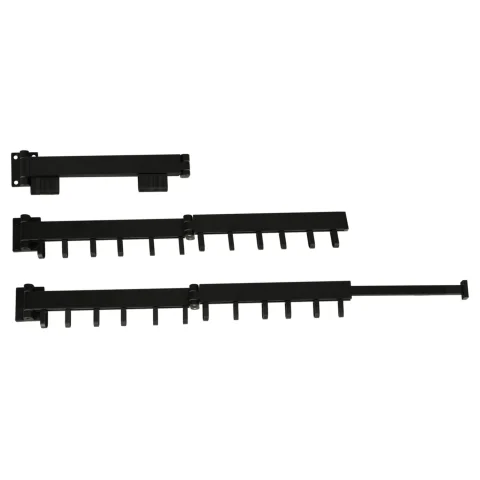 Suszarka na pranie wieszak ścienny naścienny składany teleskopowy czarny 12 haczyków 90cm