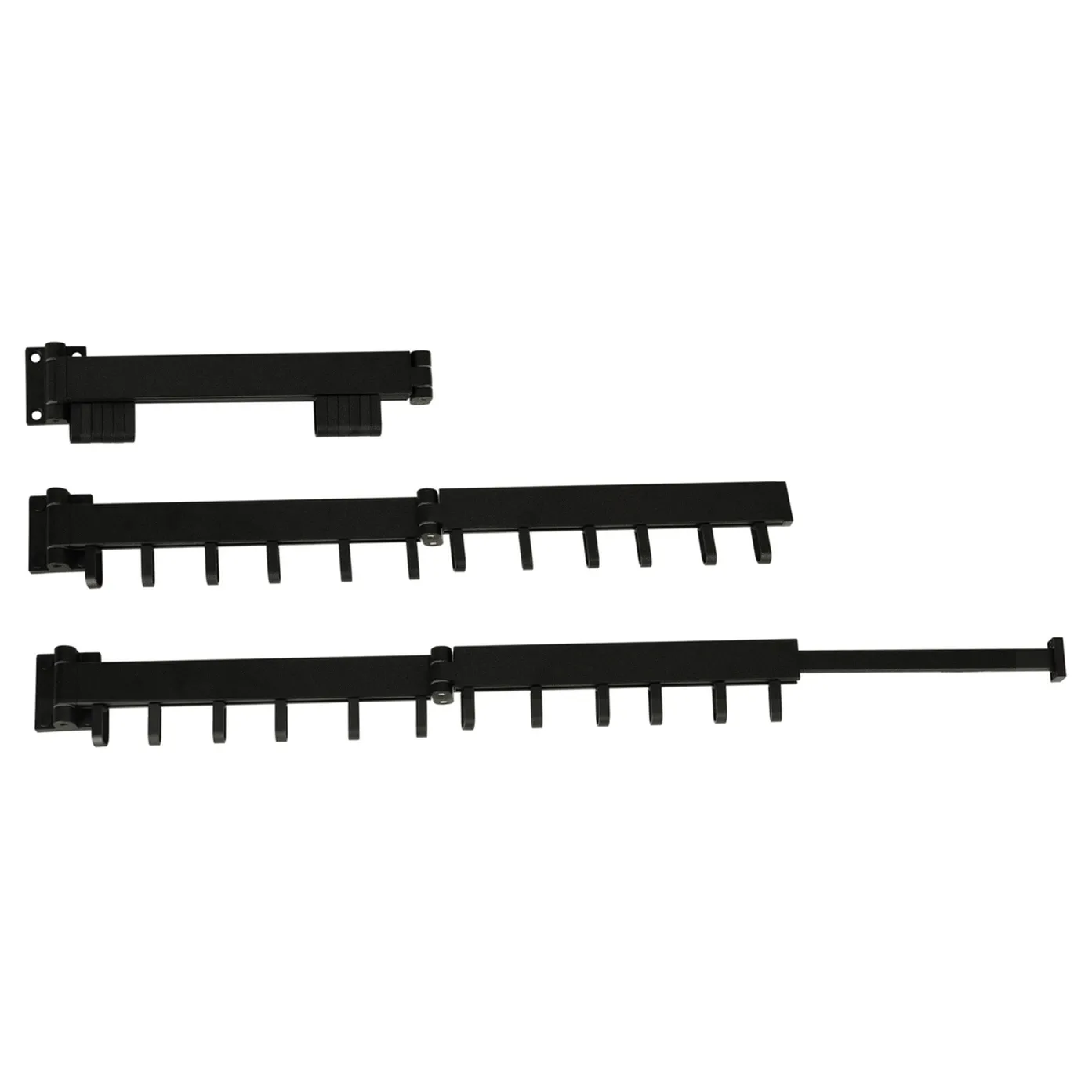 Suszarka na pranie wieszak ścienny naścienny składany teleskopowy czarny 12 haczyków 90cm