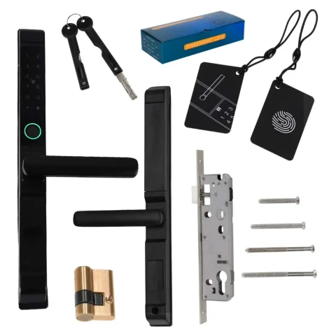 Klamka do drzwi zamek elektroniczny szyfrowy na kod odcisk palca kartę