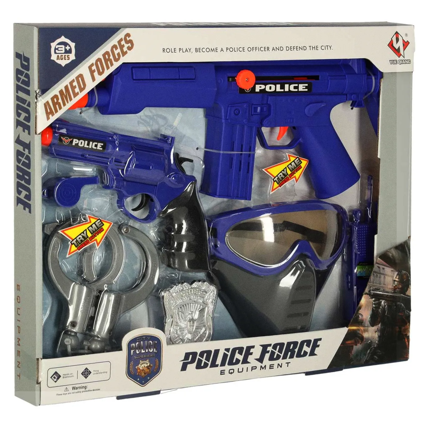 Zestaw policyjny małego policjanta pistolet karabin maska kajdanki akcesoria policyjne - obrazek 11