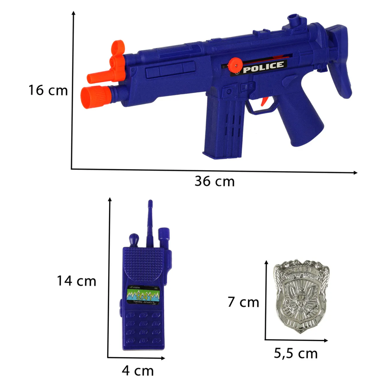 Zestaw policyjny małego policjanta pistolet karabin maska kajdanki akcesoria policyjne - obrazek 10