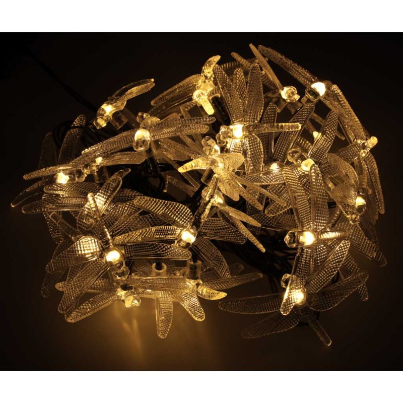 Lampki ogrodowe solarne ważki 6,5m 30LED ciepły biały - obrazek 6