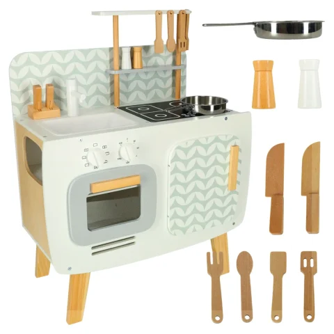 Kuchnia dla dzieci drewniana MDF LULILO RETRO akcesoria 73cm