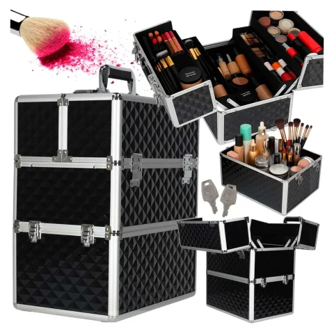 Kuferek na kosmetyki walizka organizer kosmetyczny XXL 3D
