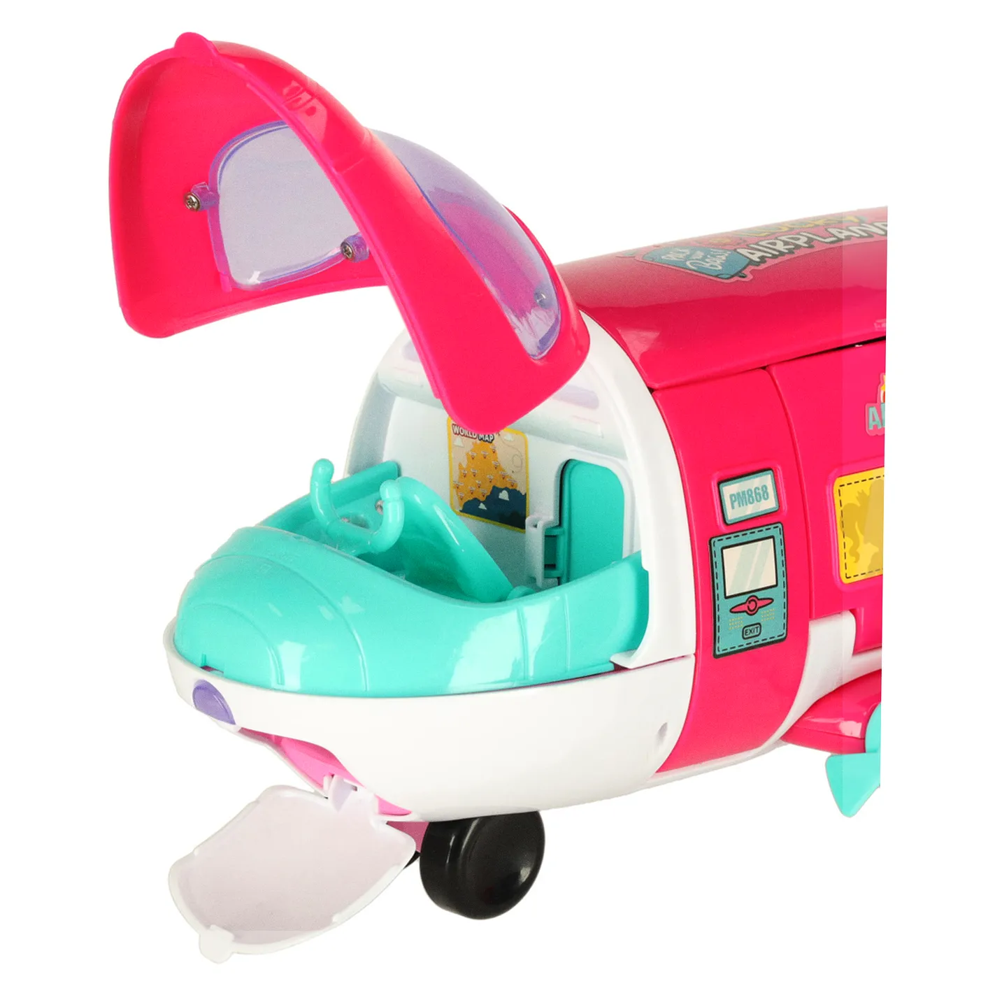 Samolot dla lalek pasażerski 2w1 rozkładany akcesoria różowy - obrazek 7