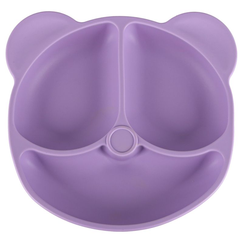 Naczynia silikonowe dla dzieci zestaw 8 elementów fioletowe - obrazek 3