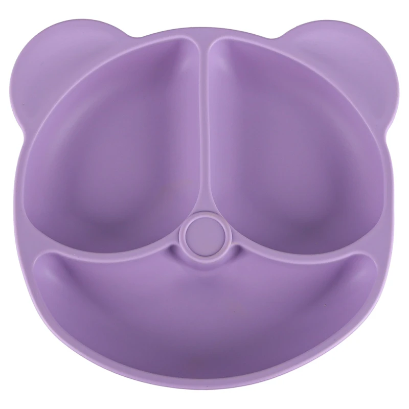 Naczynia silikonowe dla dzieci zestaw 8 elementów fioletowe - obrazek 3