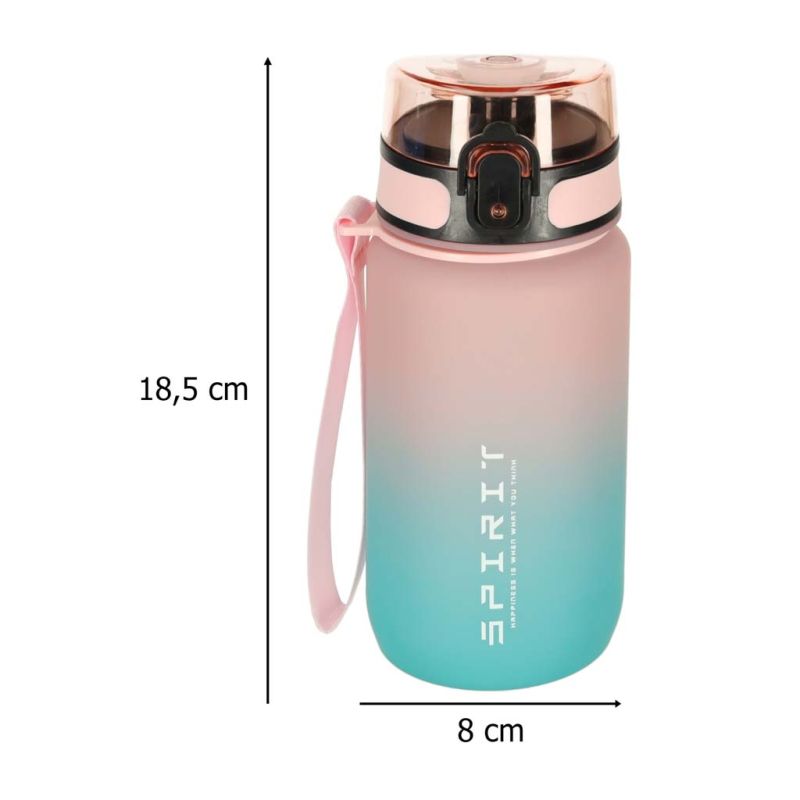 Butelka na wodę bidon z ustnikiem sportowy BPA FREE 600ml różowo-niebieski - obrazek 11