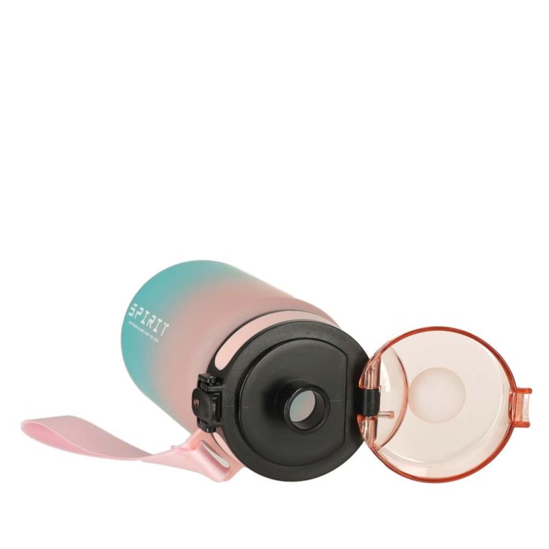 Butelka na wodę bidon z ustnikiem sportowy BPA FREE 600ml różowo-niebieski - obrazek 8