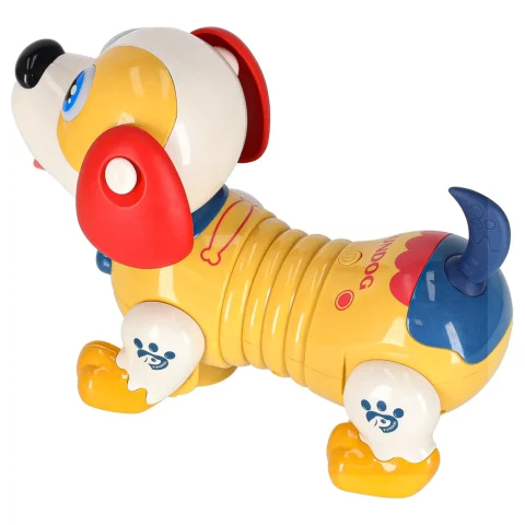 Pies piesek interaktywny z kością robot reaguje na dotyk