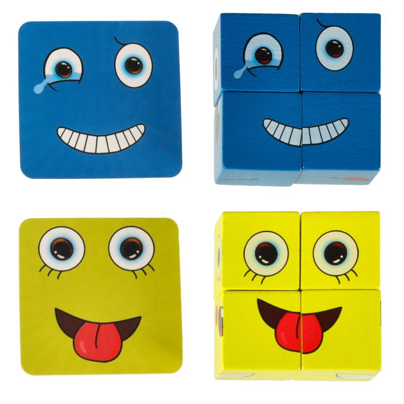 Gra edukacyjne wyzwania nauka emocji klocki drewniane - obrazek 7