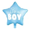 Balon foliowy "It's a boy" na baby shower gwiazda niebieska 48cm