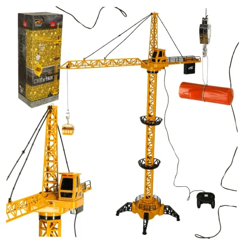 Dźwig Żuraw budowlany zdalnie sterowany  RC z hakiem 4CH 128cm
