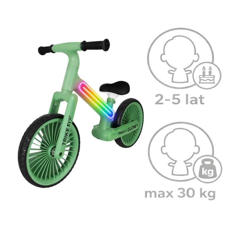 Rowerek biegowy Trike Fix Glow LED zielony - obrazek 8