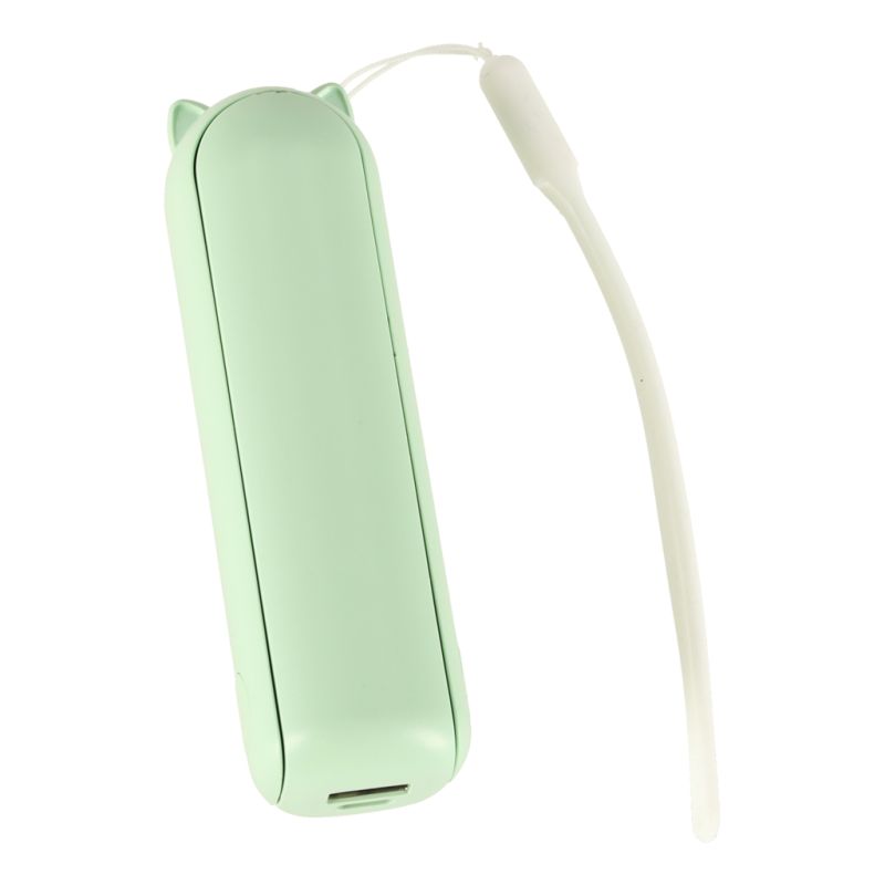 Wiatrak biurkowy wentylator mini ręczny składany wiatraczek przenośny USB zielony - obrazek 2