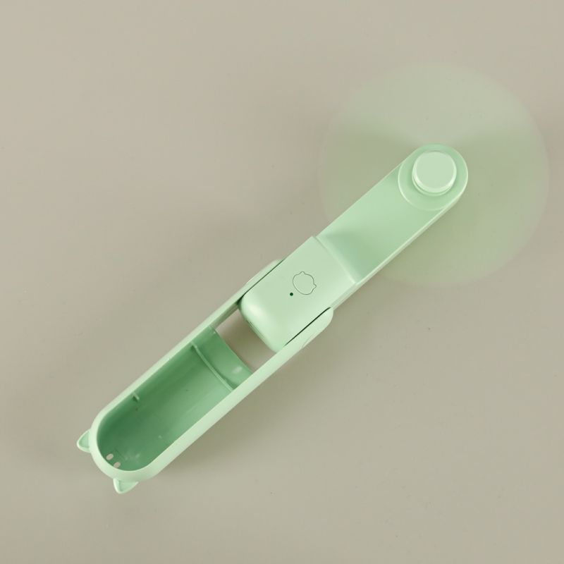 Wiatrak biurkowy wentylator mini ręczny składany wiatraczek przenośny USB zielony - obrazek 14