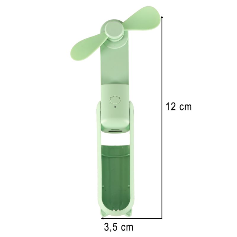 Wiatrak biurkowy wentylator mini ręczny składany wiatraczek przenośny USB zielony - obrazek 15