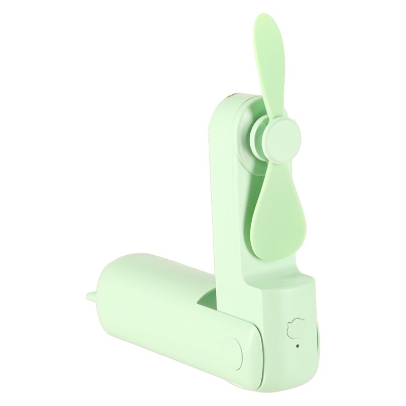 Wiatrak biurkowy wentylator mini ręczny składany wiatraczek przenośny USB zielony - obrazek 5