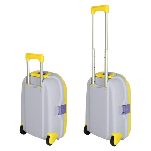 Walizka podróżna kabinowa dla dzieci na kółkach LED bagaż podręczny z imieniem żółty