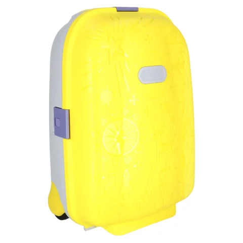 Walizka podróżna kabinowa dla dzieci na kółkach LED bagaż podręczny z imieniem żółty