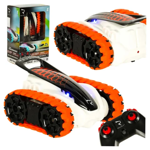 Samochód zdalnie sterowany pojazd gąsienicowy RC REVOLT TG1006 High-Performance Track Racer 2.4GHz LED Off-Road Zasięg do 40m czerwony