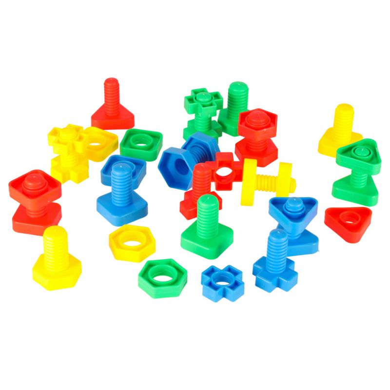 Klocki konstrukcyjne edukacyjne śruby montessori 30 elementów - obrazek 2
