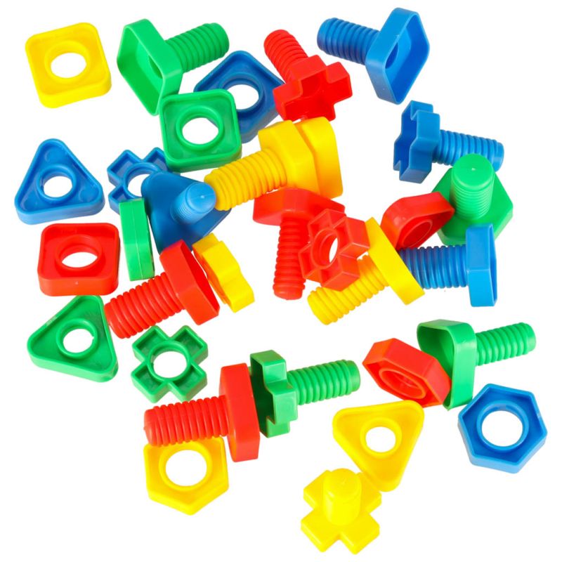 Klocki konstrukcyjne edukacyjne śruby montessori 30 elementów - obrazek 3