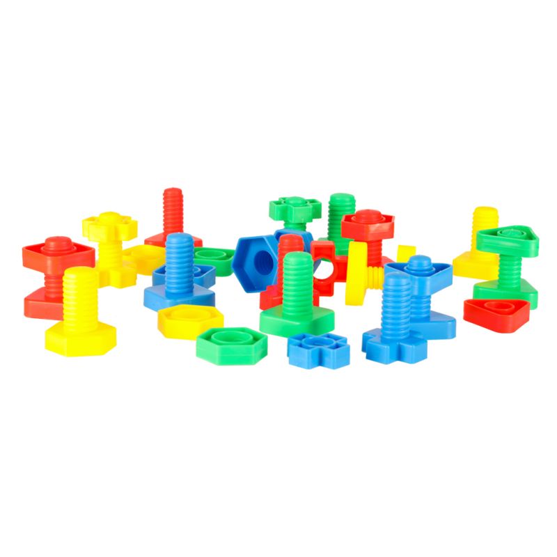 Klocki konstrukcyjne edukacyjne śruby montessori 30 elementów - obrazek 4